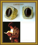 Verguld-over-Sterling zilver bruine Carneool Concert -Tour - Ring